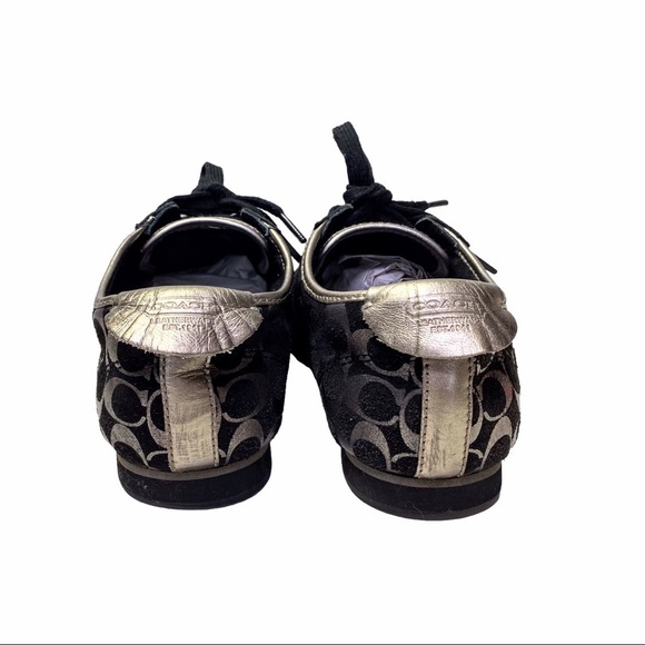 Coach Paxton Black With Metallic Signature C Logo Sneakers, Size 7 - Picture 12 of 15